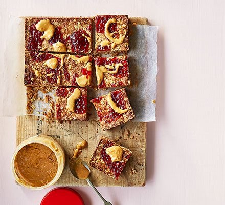 Peanut butter & jam flapjacks